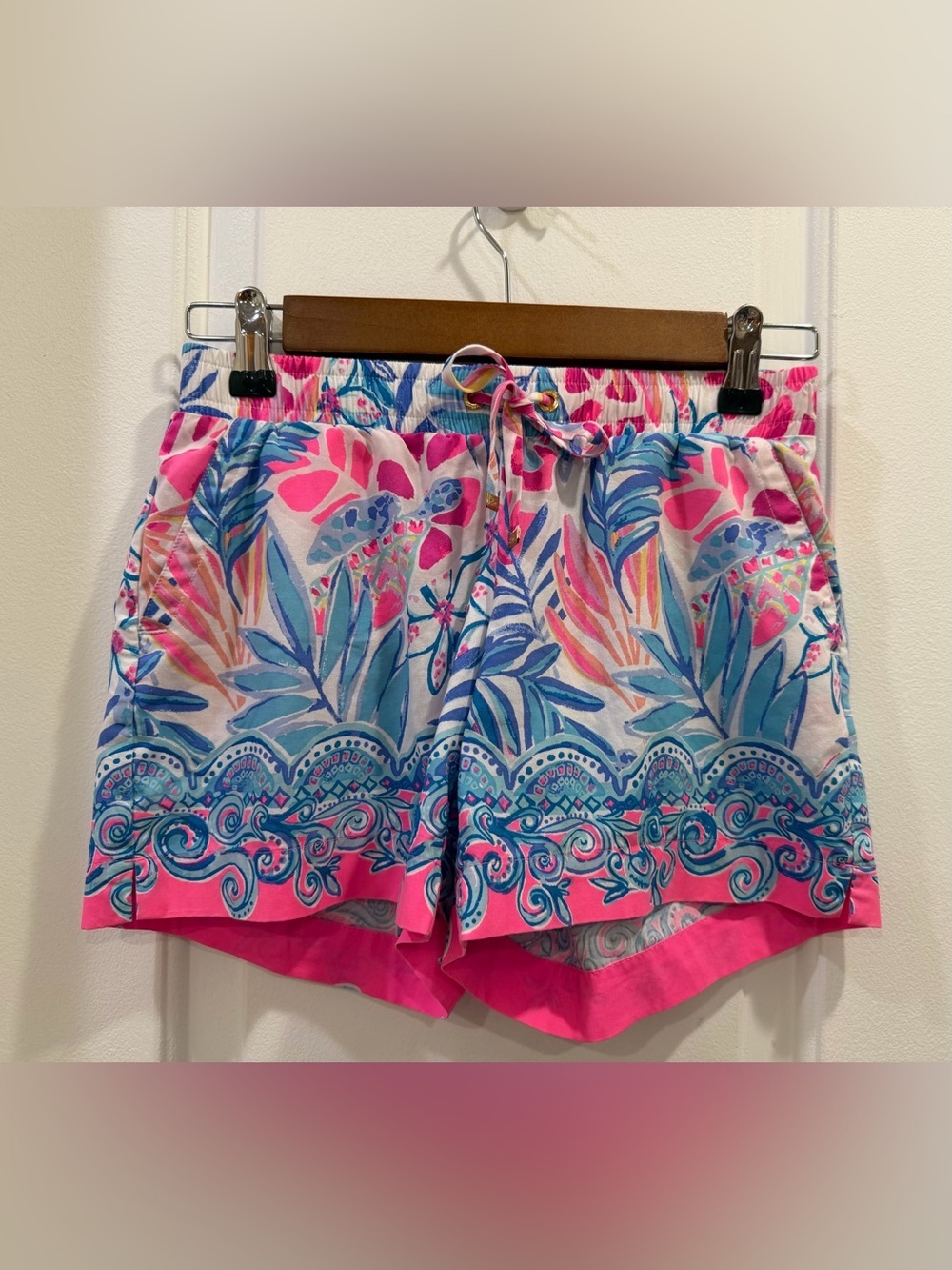 Lilly Pulitzer Tropical Drawstring Pull -On Shorts Size XXS